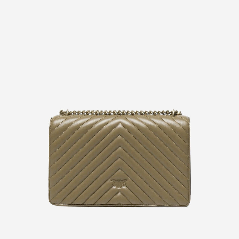 Pinko Love Shoulder Bag — Green Leather