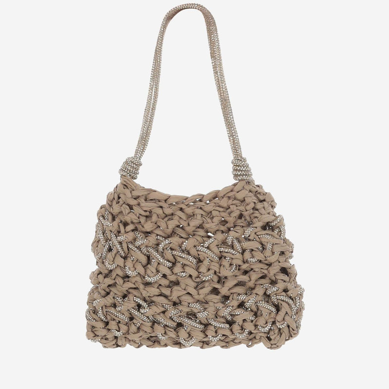 Mela Victory Shoulder Bag — Beige Fibra Naturale