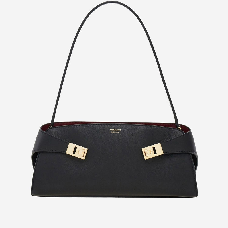 Ferragamo Shoulder Bag — Black Calfskin