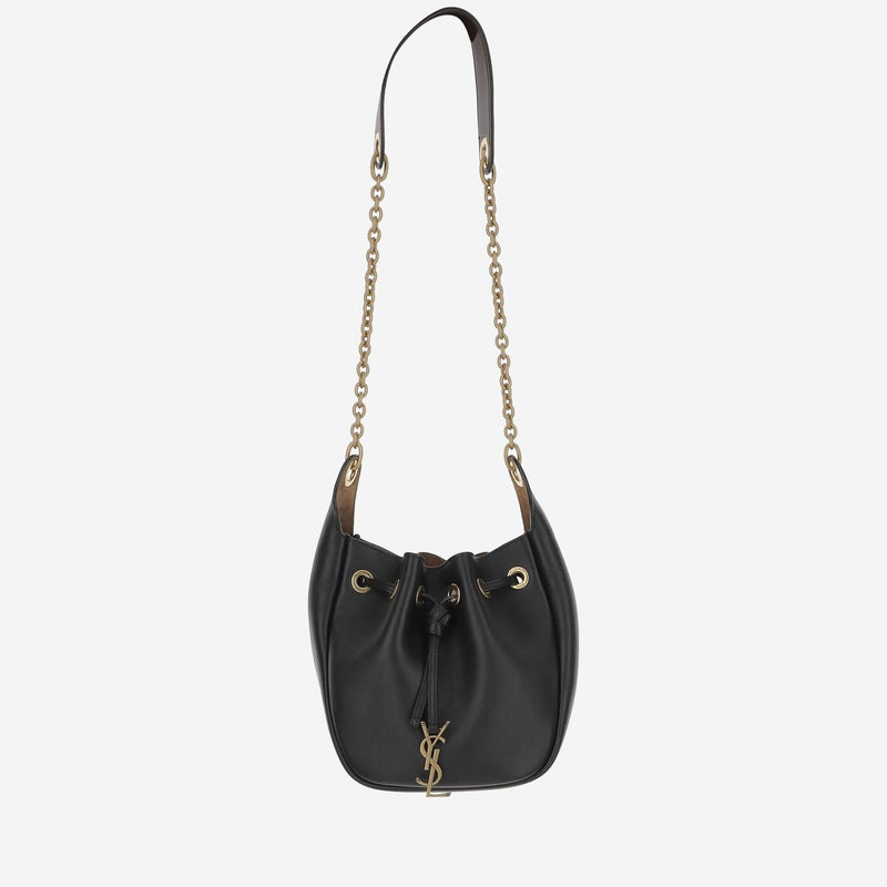 Saint Laurent Bucket Bag — Black Leather
