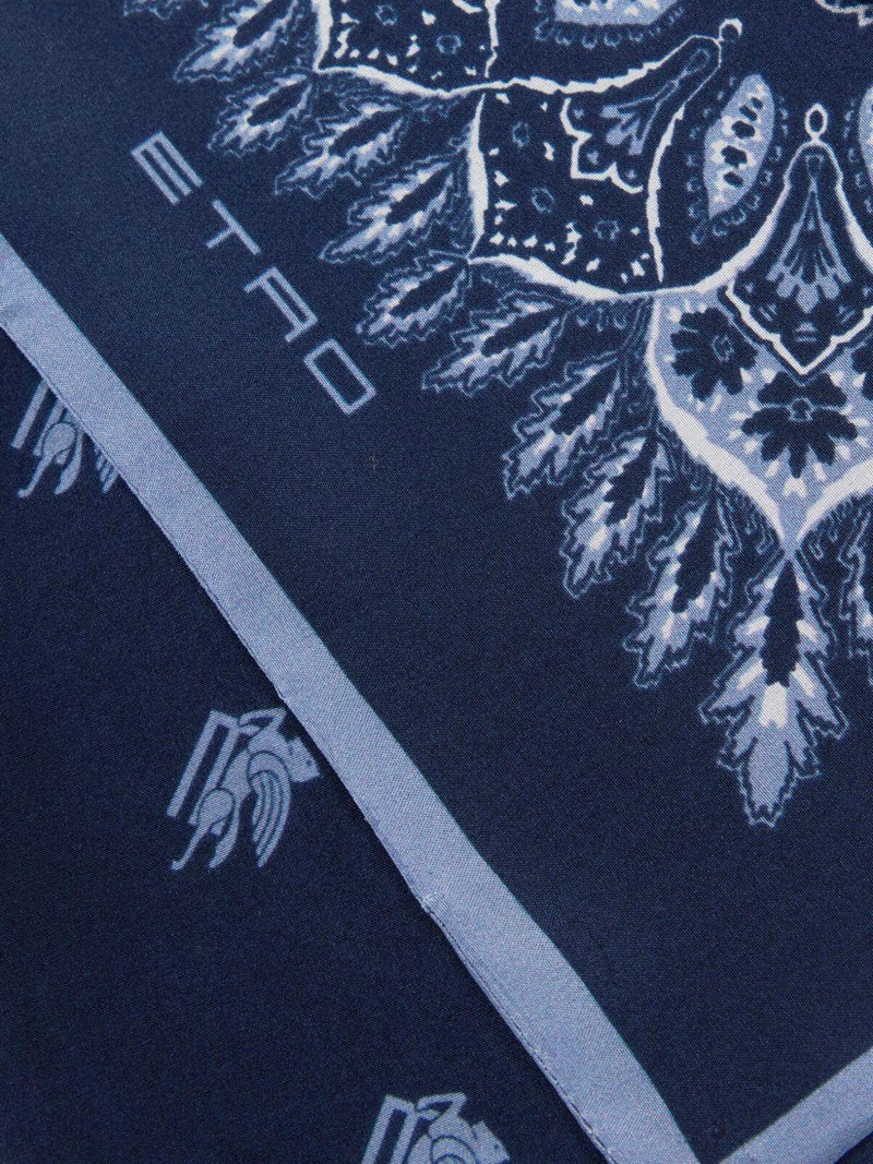 Etro Paisley Silk Scarf — Blue Scarfs