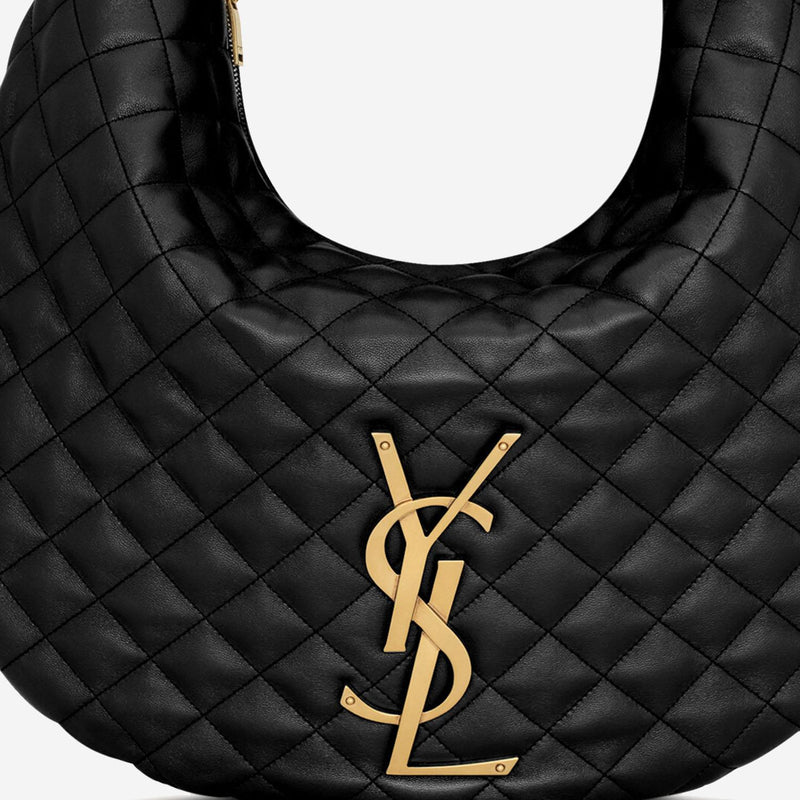 Saint Laurent Quilted Nappa Leather Hobo Bag — Black