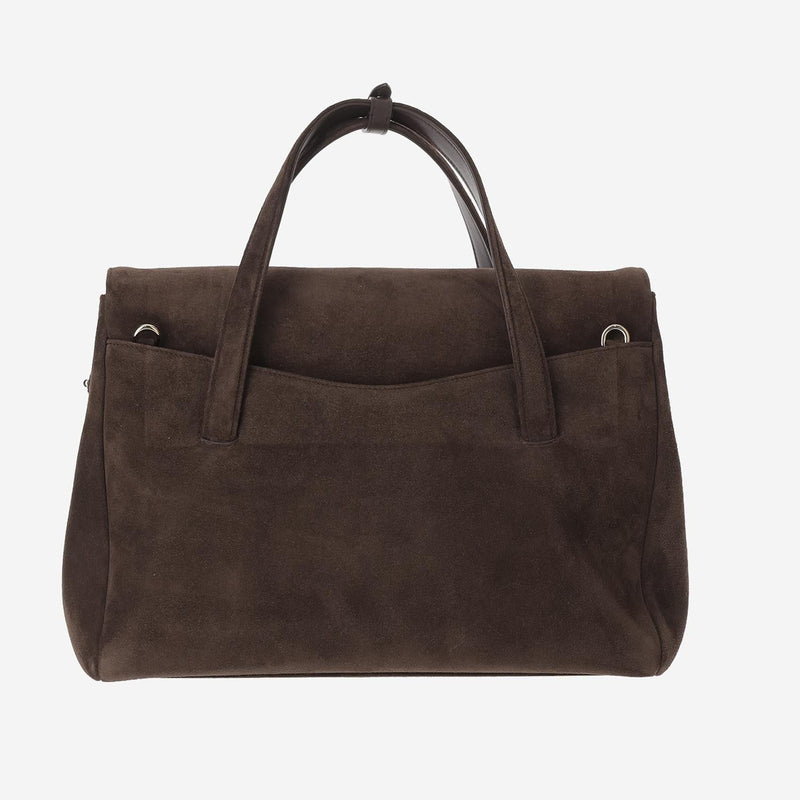 Franzi Milano Virginia Top Handle Bag — Brown Calfskin Leather