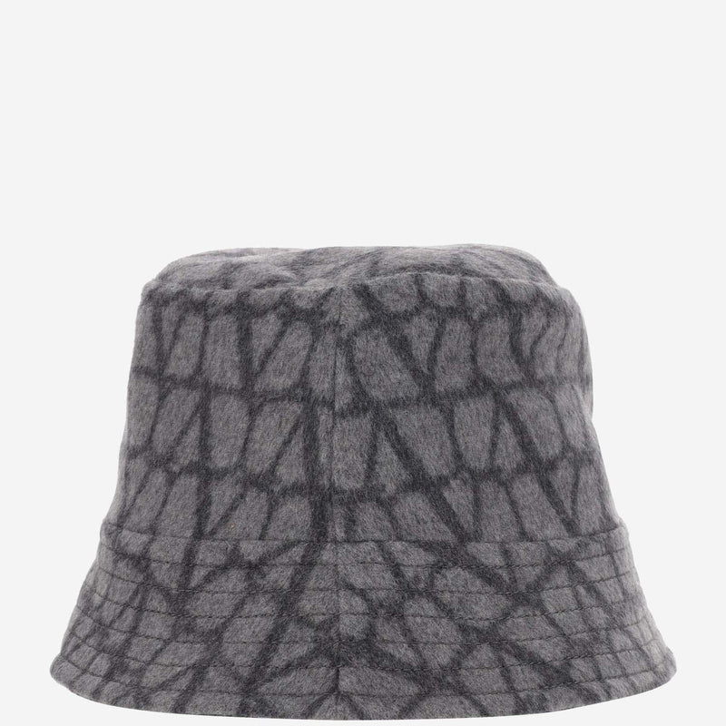 Valentino Garavani Whga65mpf Toile Iconographe Wool Bucket Hat — Gray Lana