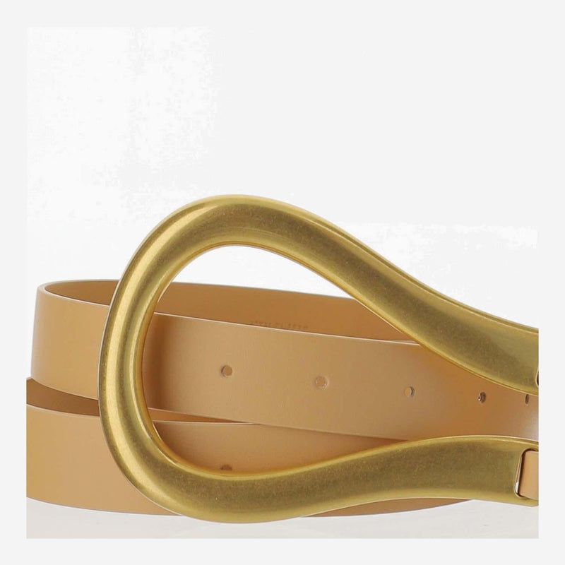 Bottega Veneta French Calfskin Belt — Almond