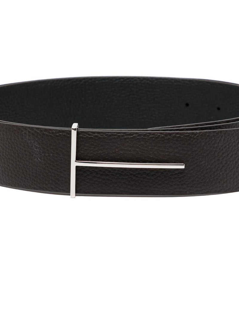 Tom Ford T Icon Belt — Black Calfskin