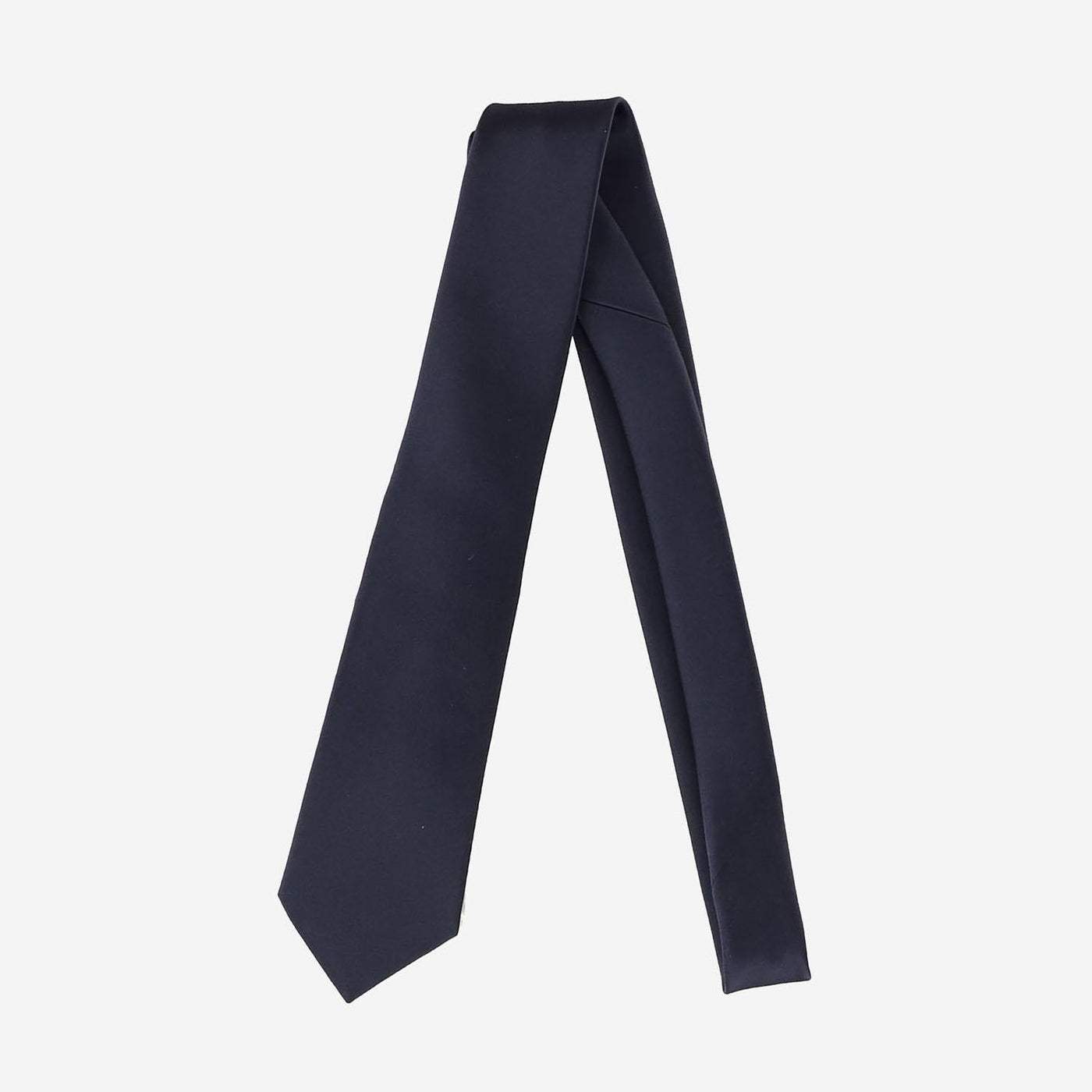 Saint Laurent Silk Satin Tie — Navy Neckties