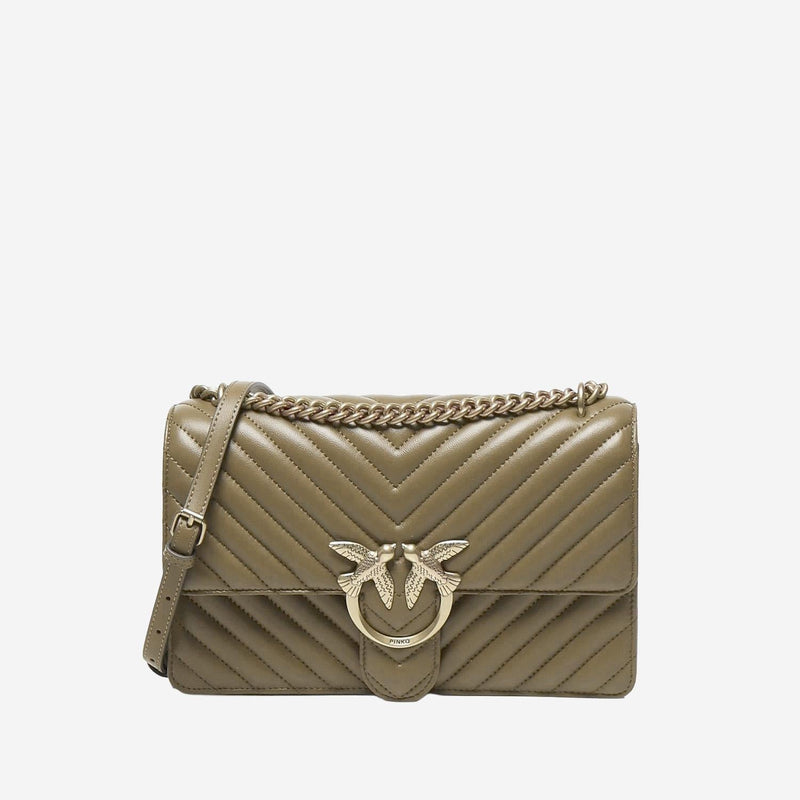 Pinko Love Shoulder Bag — Green Leather