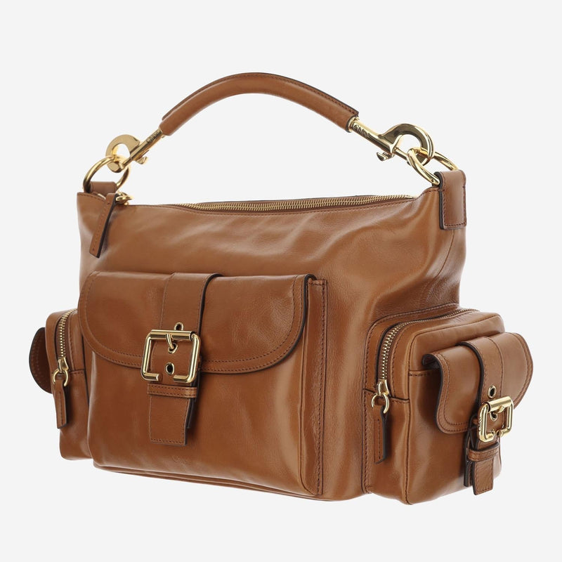 Chloé Buffalo Leather Camera Bag — Brown