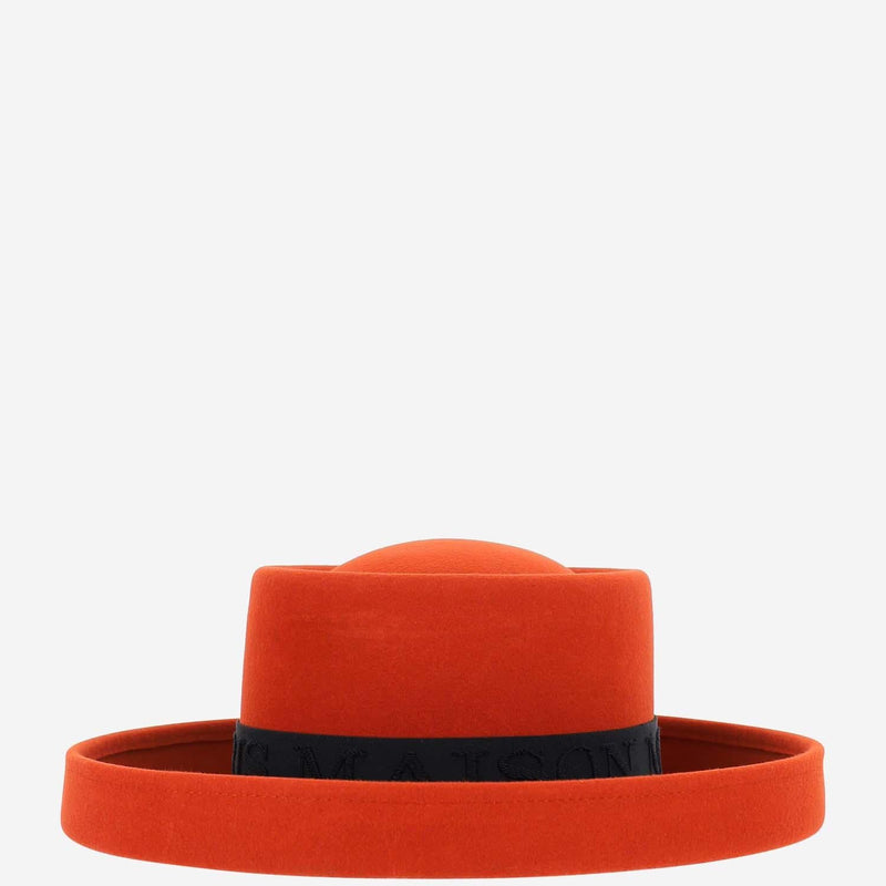 Maison Michel 1158002001 Fedora — Orange Rabbit Felt Fedoras