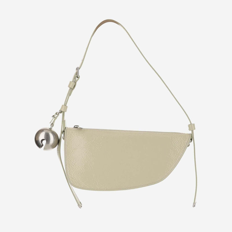 Burberry Mini Shield Shoulder Bag — Beige Calfskin