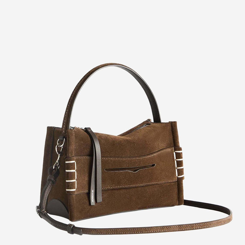 Jw Anderson Suede Loafer Shoulder Bag — Brown