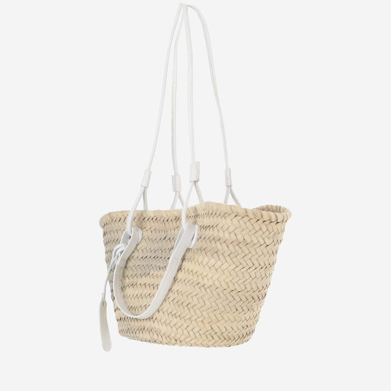 Filippo Catarzi Woven Straw Shoulder Bag — Beige