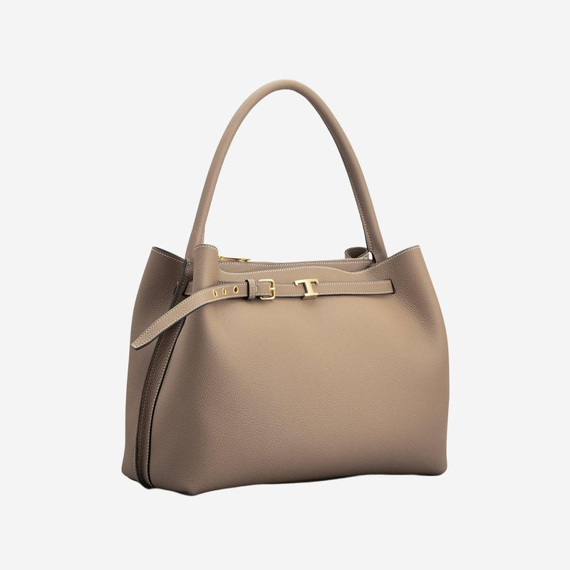 Tods Shoulder Bag — Beige Calfskin