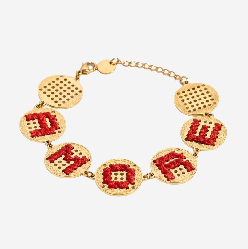 Leight Studio Hand-Embroidered Gold-Plated Bracelet — Gold Stainless Steel Bracelets