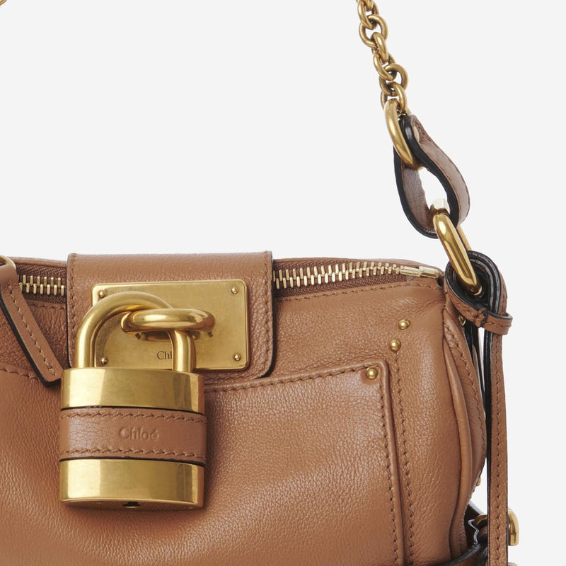 Chloé Paddington Shoulder Bag — Beige Leather