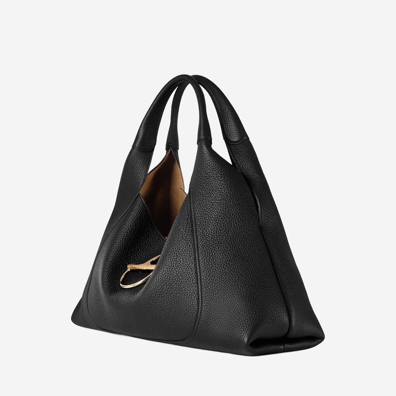 Gucci Pebbled Calfskin Shoulder Bag — Black