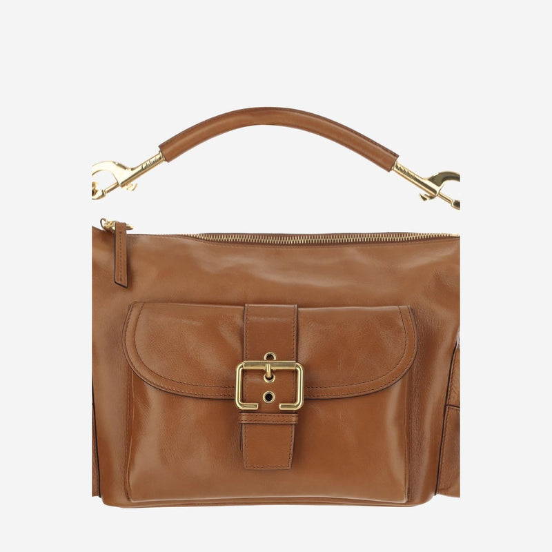 Chloé Buffalo Leather Camera Bag — Brown