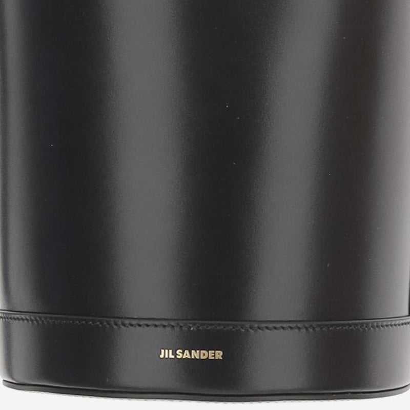 Jil Sander Calfskin Leather Bucket Bag — Black