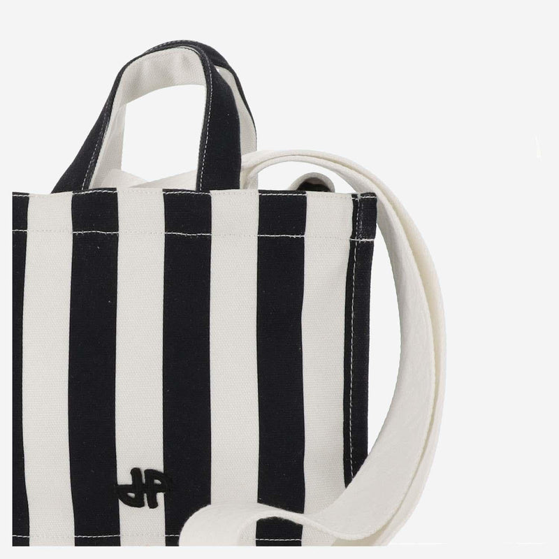 Patou Striped Cotton Canvas Tote Bag — Multicolor