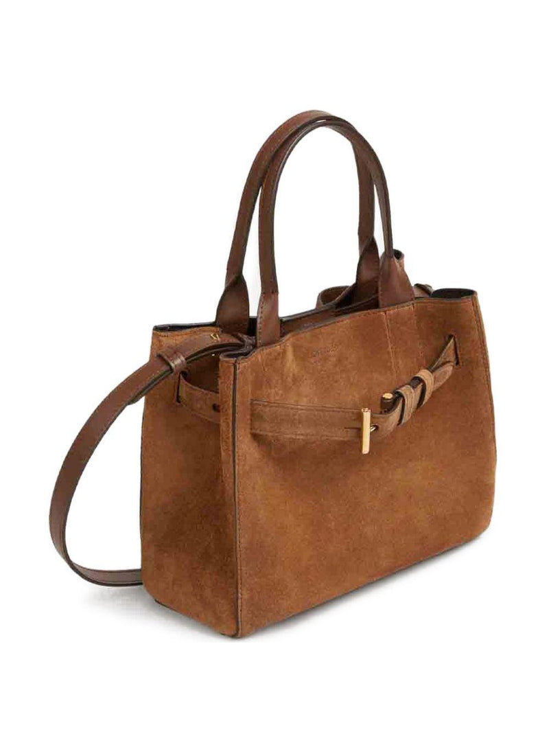 Tom Ford Audrey Shoulder Bag — Brown Calfskin Exterior; Suede Belt