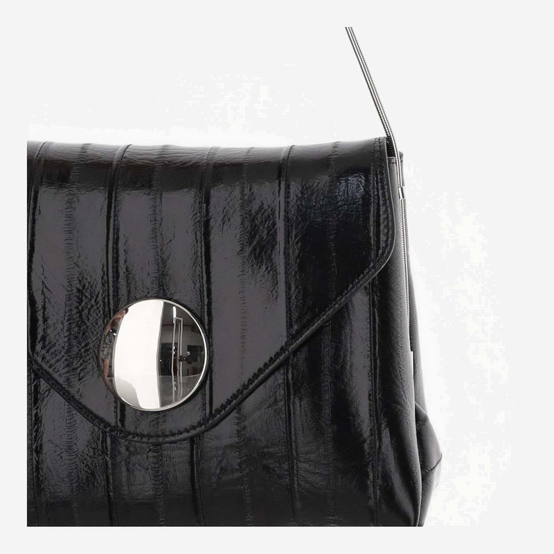 Khaite Bobbi Shoulder Bag — Black Aguilla Leather
