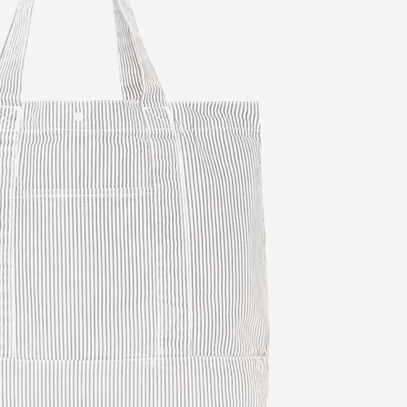 Carhartt Wip Striped Mercerised Cotton Tote Bag — Gray