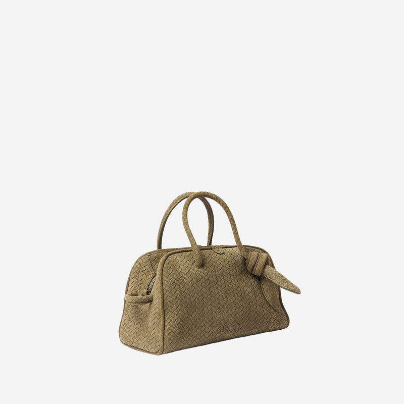 Jacquemus Herringbone Calfskin Shoulder Bag — Khaki Кожи Теленка