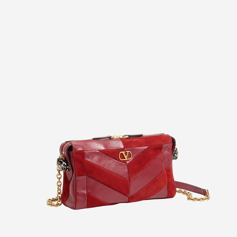Valentino Garavani Panthea Shoulder Bag — Red Leather