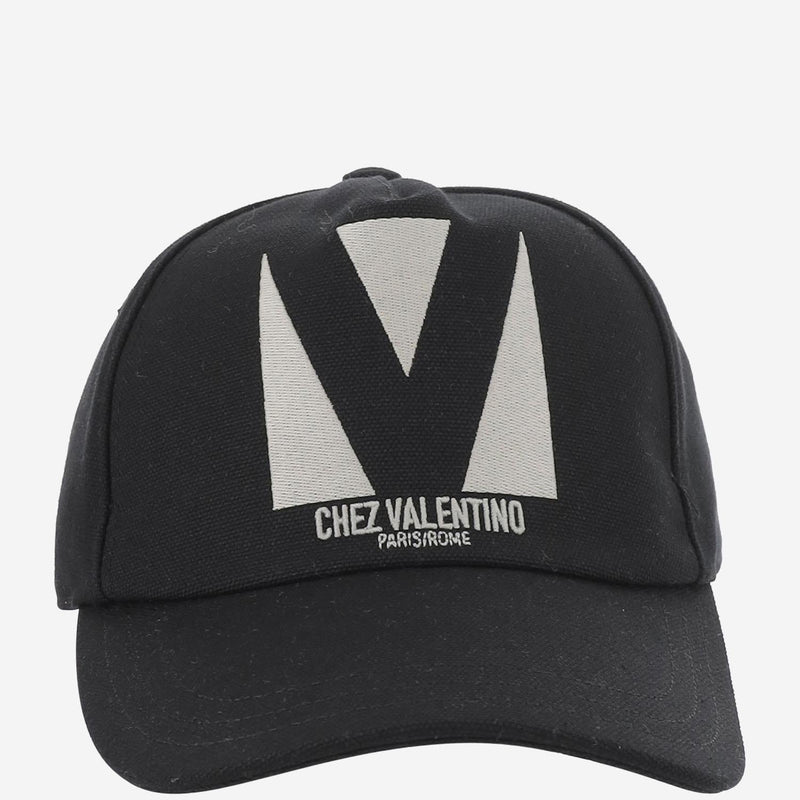 Valentino Garavani 6y2hda41wgj Embroidered Cotton Baseball Cap — Black Caps