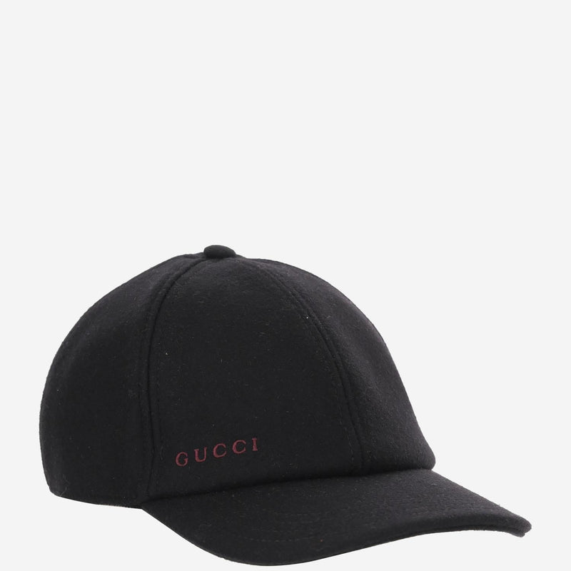 Gucci 843010 Wool Baseball Cap — Black Caps