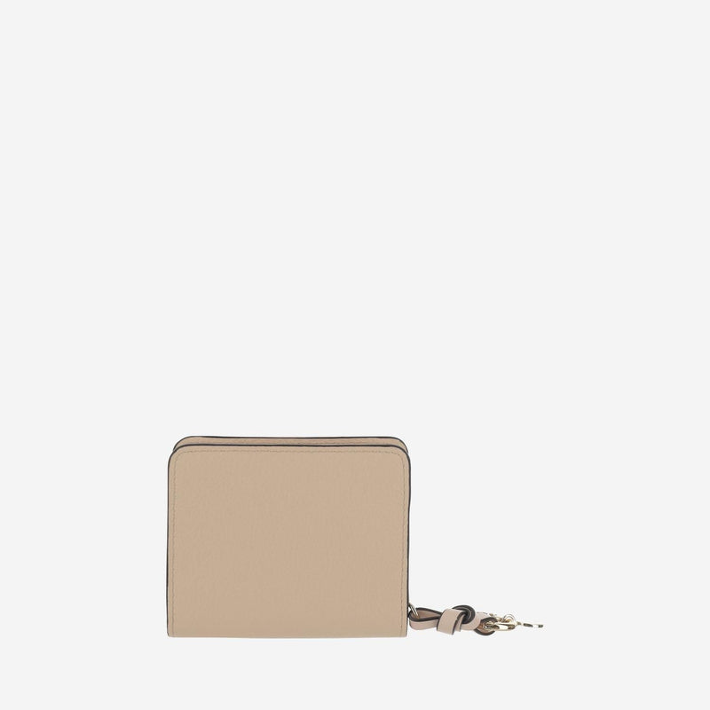 Chloé Alphabet Compact Wallet — Beige Leather & Purses