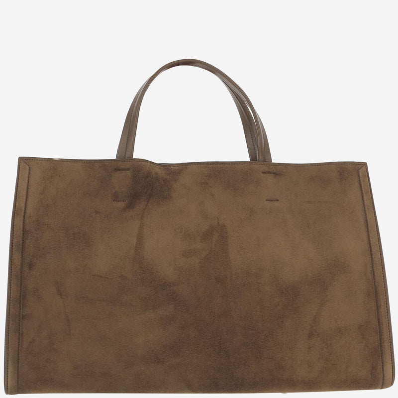 Phoebe Philo Calf Suede Tote Bag — Brown