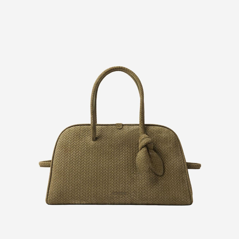 Jacquemus Quilted Calfskin Shoulder Bag — Khaki Leather