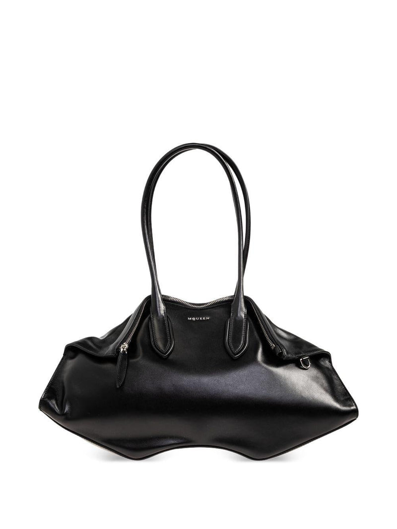 Alexander Mcqueen Manta Shoulder Bag — Black Calfskin