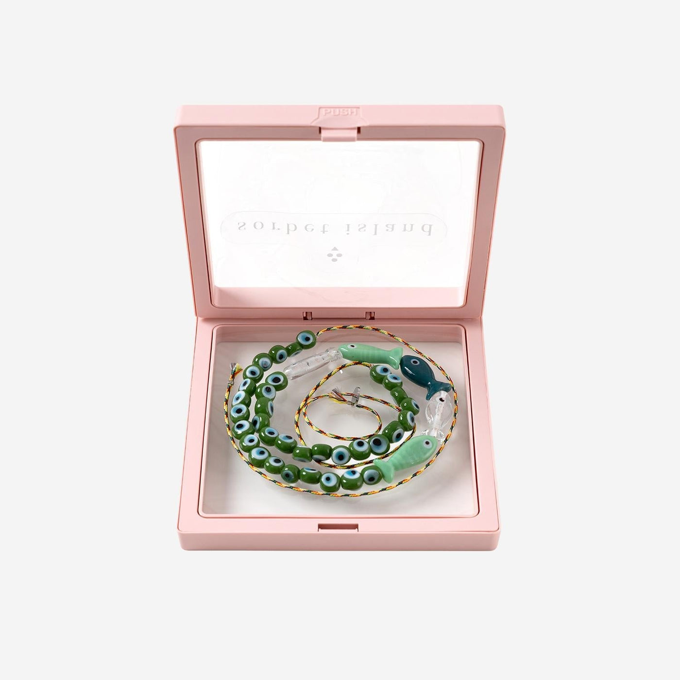 Sorbet Island Fabric And Glass Bead Necklace — Green Necklaces
