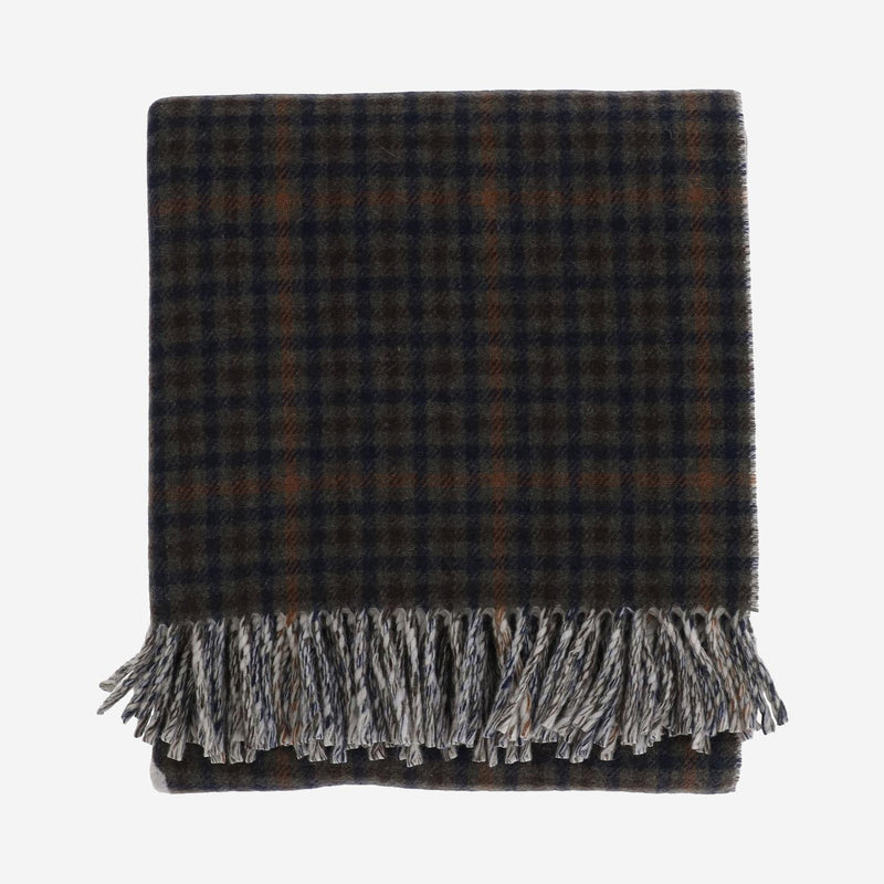 Autry Wool Check Blanket Scarf — Brown Scarfs