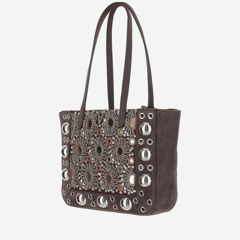 Valentino Garavani Shoulder Bag — Brown Viscose