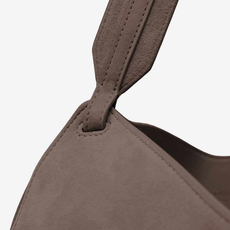 Khaite Lotus Mini Shoulder Bag — Brown Baby Calfskin