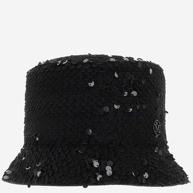 Maison Michel 1155017001 Cloche Hat — Black Rabbit Felt Baseball Caps
