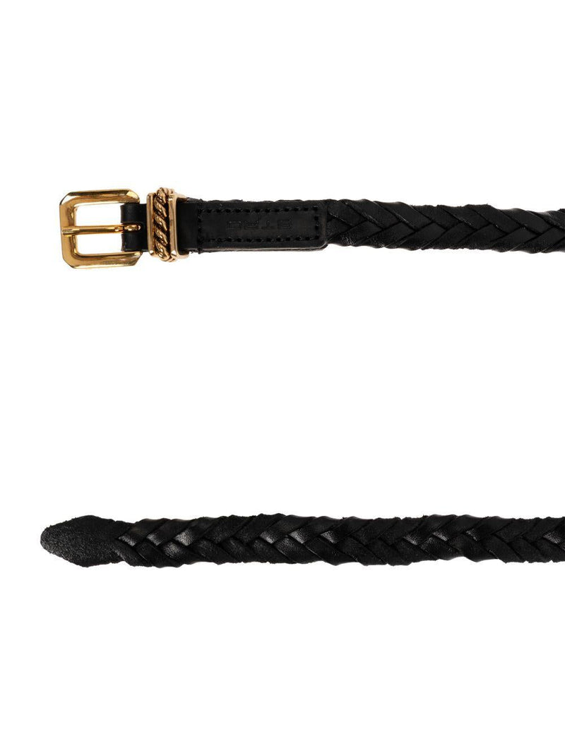 Etro Braided Cowhide Belt — Black