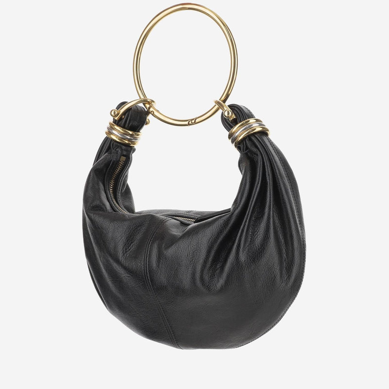 Chloé Calf Leather Hobo Shoulder Bag — Black