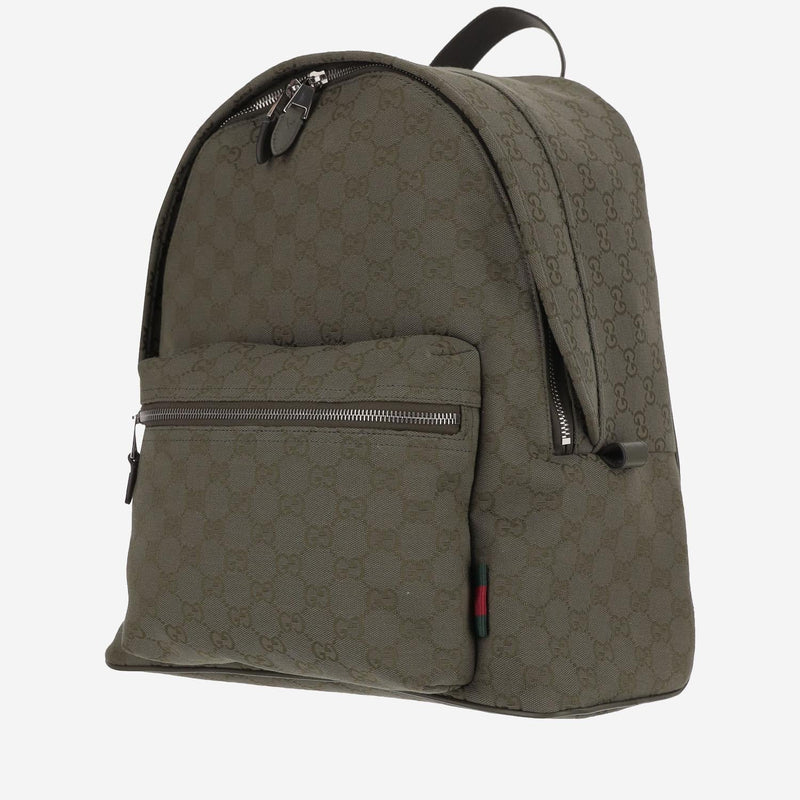 Gucci Gg-Monogram Cotton Backpack — Green