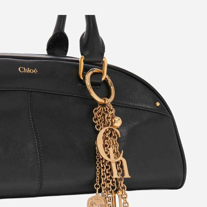 Chloé Leather Bowling Shoulder Bag — Black