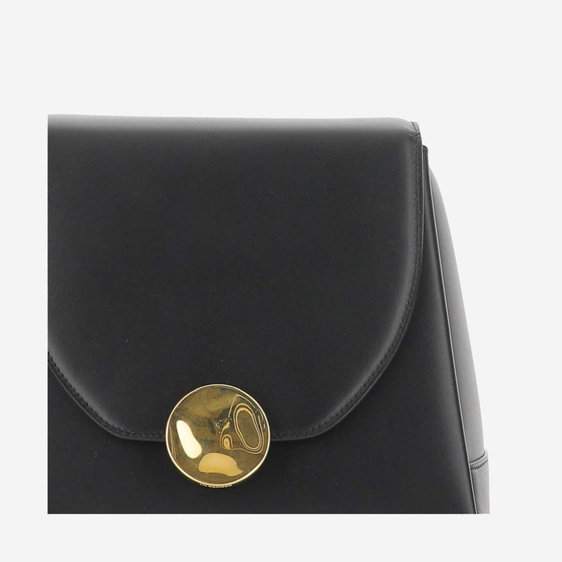 Jil Sander Calfskin Leather Shoulder Bag — Black