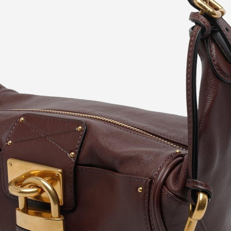 Chloé Paddington Shoulder Bag — Brown Leather