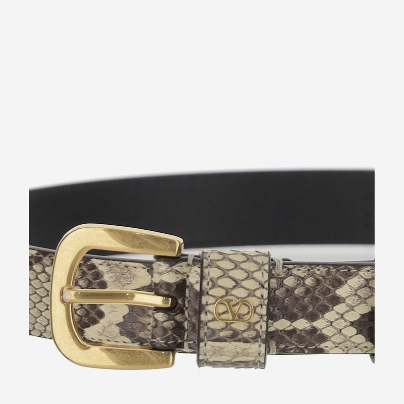Valentino Garavani Python Leather Belt — Multicolor