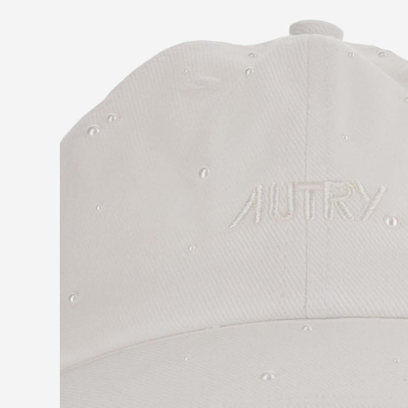 Autry Acpu076w Logo-Detailed Cotton Baseball Cap — White Caps