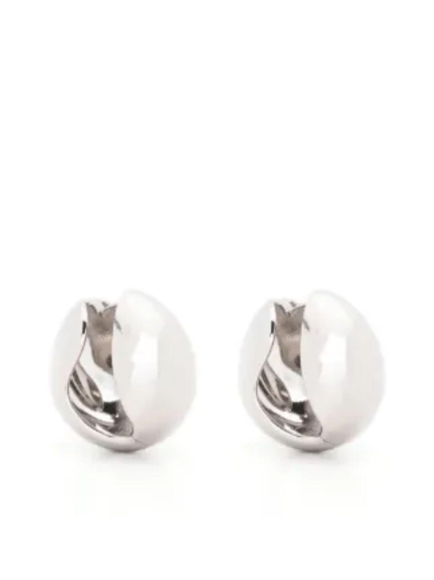 Coperni Oversized Logo Creole Earrings — Silver Brass