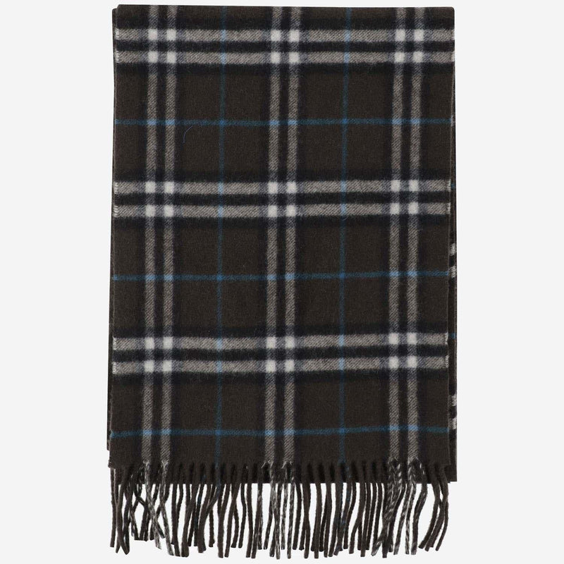 Burberry Cashmere Check Scarf — Black Scarfs